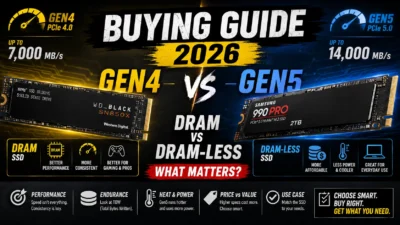 SSD Buying Guide 2026: Gen4 vs Gen5, DRAM vs DRAM-less, What Matters?