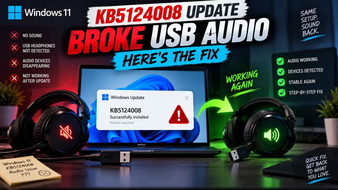 Windows 11’s KB5124008 Update Broke USB Audio – Here’s the Fix